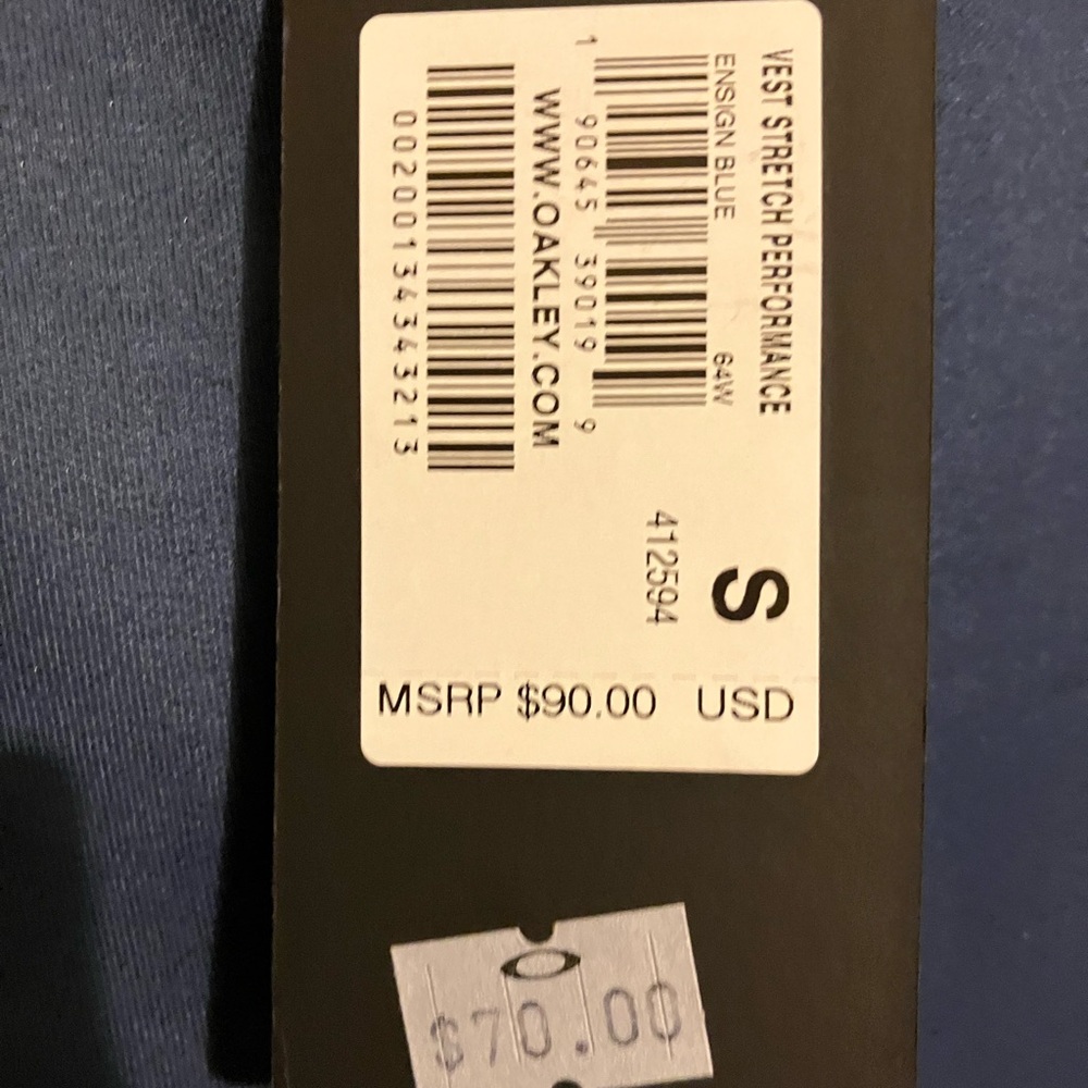 Oakley Dark Navy Small Vest 4 pockets 2 outside 2 inside - Picture 2 of 9